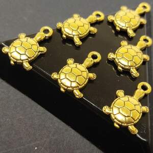 Подвеска Черепашка 11х18 мм металлическая, цвет Золото