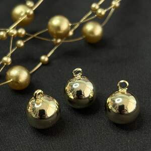 Подвеска шарик Ø10 мм позолота 18К лимонный цвет Подвеска шарик Ø10 мм позолота 18К лимонный цвет