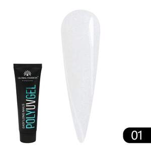Полигель для наращивания ногтей с шимером Global Fashion 30 г 01 Полигель для наращивания ногтей с шимером Global Fashion 30 г 01