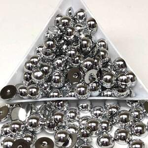 Полубусины пришивные 8мм, 10 гр/уп - серебро