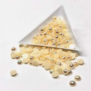 Полубусины перламутровые 6 мм, 20 гр/уп цвет - айвори с АВ покрытием - А5