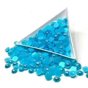 Полубусины перламутровые 6 мм, 20 гр/уп цвет - голубой с АВ покрытием - А3