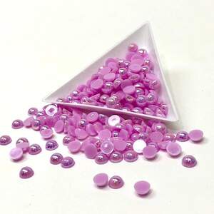 Полубусины перламутровые 6 мм, 20 гр/уп цвет - фиалковый с АВ покрытием - А11