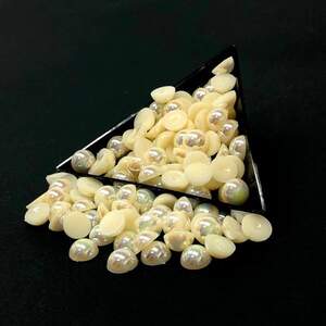 Полубусины перламутровые 8мм, 10 гр/уп - цвет айвори #А6 с АВ покрытием