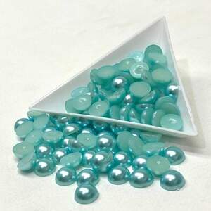 Полубусины перламутровые 8мм, 10 гр/уп - цвет голубой #19