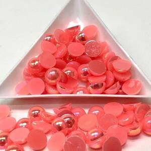 Полубусины перламутровые 8мм, 10 гр/уп - цвет персиковый #35 с АВ покрытием