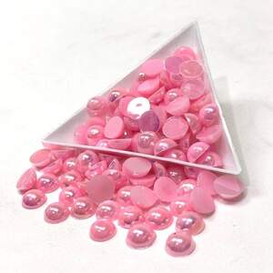 Полубусины перламутровые 8мм, 10 гр/уп - цвет розовый #8 с АВ покрытием Полубусины перламутровые 8мм, 10 гр/уп - цвет розовый #8 с АВ покрытием