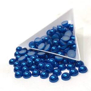 Полубусины перламутровые 8мм, 10 гр/уп - цвет синий #Z37