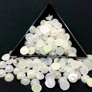 Полубусины перламутровые 8мм, 10 гр/уп цвет слоновая кость #51 с АВ покрытием