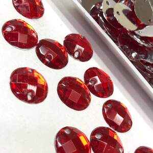 Полубусины пришивные граненые 10 мм, 20 г/уп цвет - красный Полубусины пришивные граненые 10 мм, 20 г/уп цвет - красный