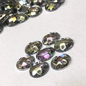 Полубусины пришивные граненые 8 мм, 20 г/уп цвет - серебро радужный Полубусины пришивные граненые 8 мм, 20 г/уп цвет - серебро радужный