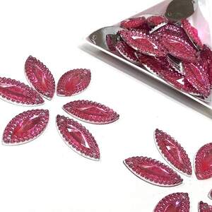 Полубусины пришивные маркиз граненые 10х24мм, 25 шт цвет - розовый Полубусины пришивные маркиз граненые 10х24мм, 25 шт цвет - розовый