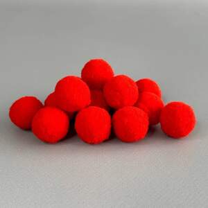 Помпон велюровый 2 см - красный