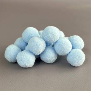 Помпон велюровый 2 см - небесно-голубой