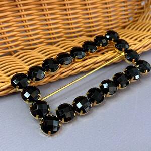 Протяжка декоративная в стразах 5,5х11 см #13444 - черный