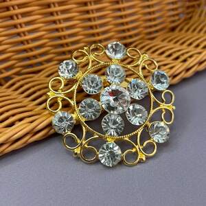 Протяжка декоративная в стразах 6 см #762072 - серебро