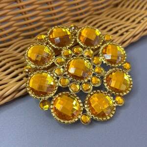 Протяжка декоративная в стразах 7,5 см #7652 - золото Протяжка декоративная в стразах 7,5 см #7652 - золото