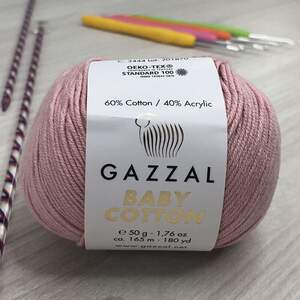 Пряжа Gazzal Baby Cotton цвет 3444 Пудра