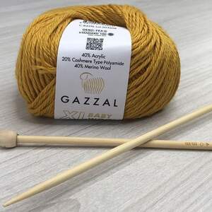 Пряжа Gazzal Baby Wool XL цвет 842 Горчичный
