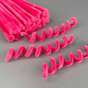 Пушистая проволока (синель) 30см - розовый яркий