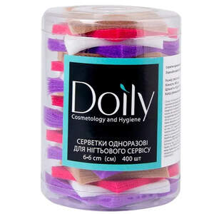 Разноцветные салфетки для маникюра из спанбонда Doily в тубусе, 400шт