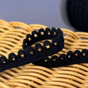 Резинка ажурная, отделочная 12мм - черный #2