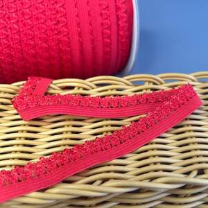 Резинка ажурная, отделочная 13мм - красная #3