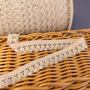 Резинка ажурная, отделочная 14мм - бежевый #4