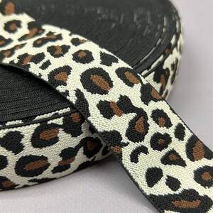 Резинка поясная 3,5 см леопард светлая