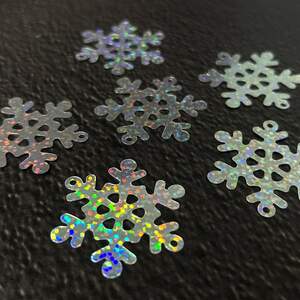 Снежинка пайетка 4 см - 10 гр, серебро с переливом
