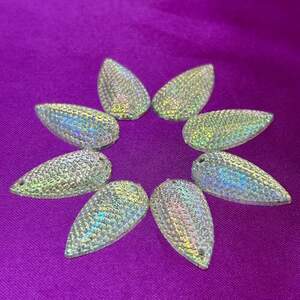 Стразы акриловые пришивные 16х30мм, хамелеон рефленый