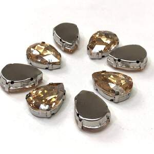 Стразы в цапах 13х18 мм (стекло) Капля, шампанское