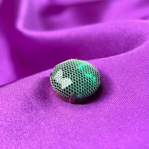 Стразы в цапах пришивные, круглые 20 мм - зеленый