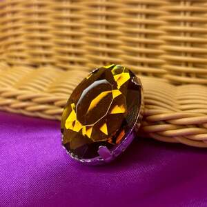 Стразы в цапах пришивные, Овальные 28х38 мм - оранж