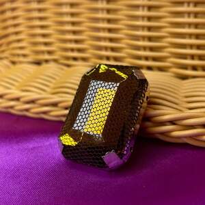 Стразы в цапах пришивные, прямоугольные 28х38 мм - желтый Стразы в цапах пришивные, прямоугольные 28х38 мм - желтый