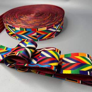 Стропа ременная для сумок 5 см разноцветная - ромб Стропа ременная для сумок 5 см разноцветная - ромб