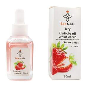 Сухое масло для кутикулы с пипеткой Bee Nails клубника, 30мл