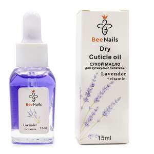 Сухое масло для кутикулы с пипеткой Bee Nails лаванда, 15мл