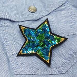 Термоаппликация Звезда-пайетки-8 6х6см, цена за 1 шт