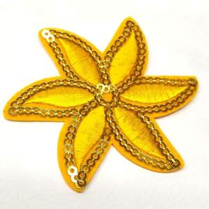 Термонаклейка Звезда 6х6см темно-желтая