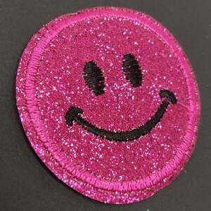 Термонаклейка Смайл Люрекс- 1 шт, 4,5х4,5см цвет #9