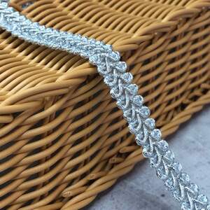 Тесьма косичка Шубная 1,5 см - серебро