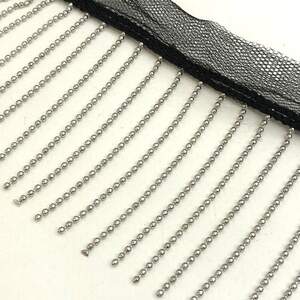 Тесьма-бахрома 5,5 см из металлической цепочки-шарика Тесьма-бахрома 5,5 см из металлической цепочки-шарика