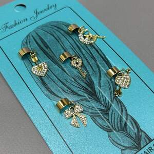 Украшение для волос и косичек - набор 5 шт Микс золото