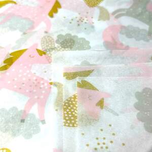 Упаковочная бумага тишью 50х70 см, 20 листов - единороги Упаковочная бумага тишью 50х70 см, 20 листов - единороги