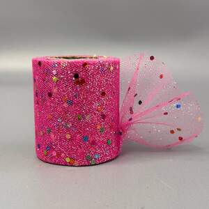 Фатин в рулонах 6см, моток 9 м - малиновый