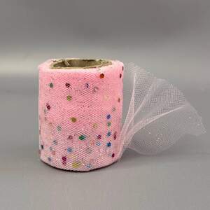 Фатин в рулонах 6см, моток 9 м - розовый