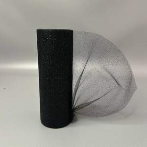 Фатин в рулоне с напылением - 14см, моток 9 м - черный