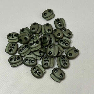 Фиксатор для шнура пластиковый 2 см, темный хаки Фиксатор для шнура пластиковый 2 см, темный хаки