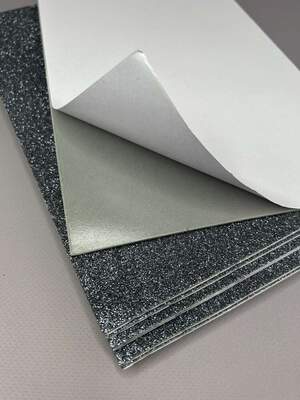 Фоамиран графитовый с глиттером клеевая основа1,6 мм, 1 лист А4